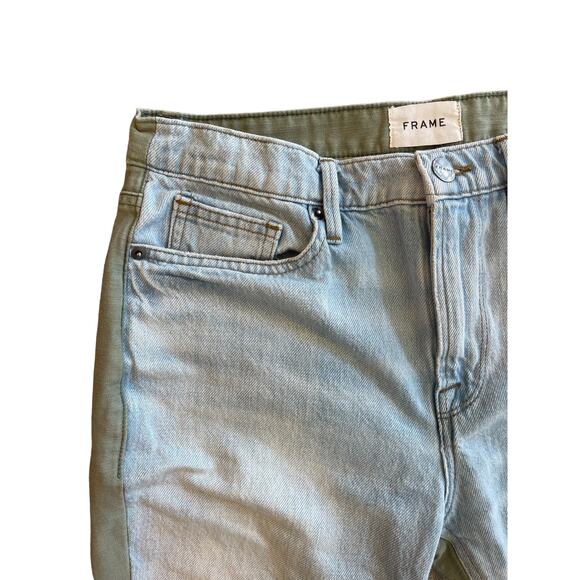 FRAME Two Tone Straight Leg Jeans Size 26 - Picture 4 of 10